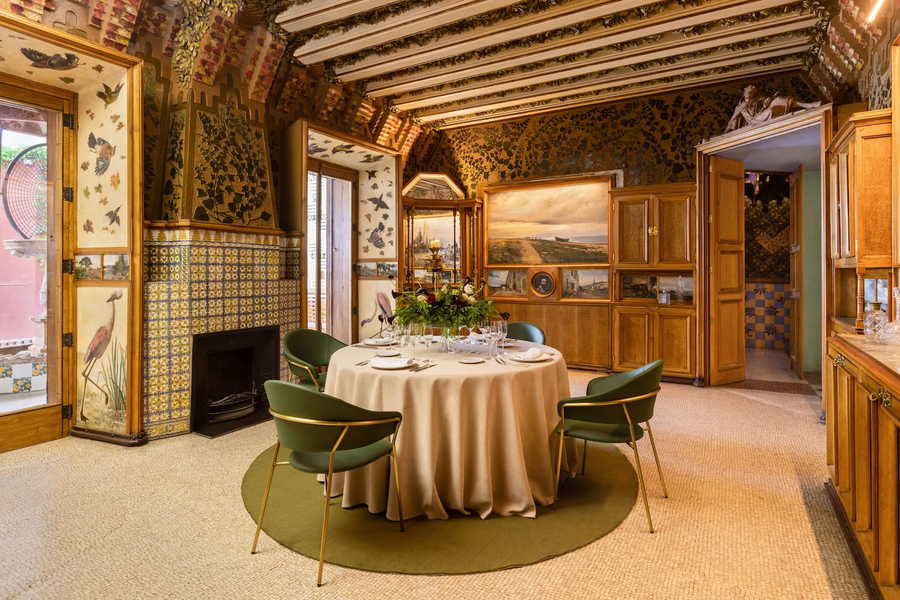 Lavish dining room inside architect Antoni Gaudí's historic Casa Vicens.