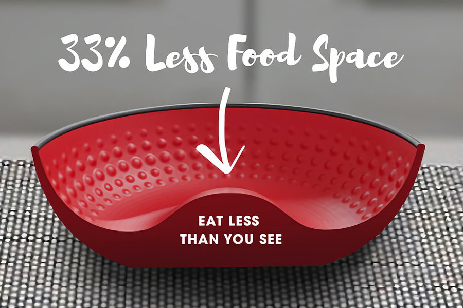 Dissected view of the IGGI Bowl shows how it deceives you into thinking you're eating more than you really are.