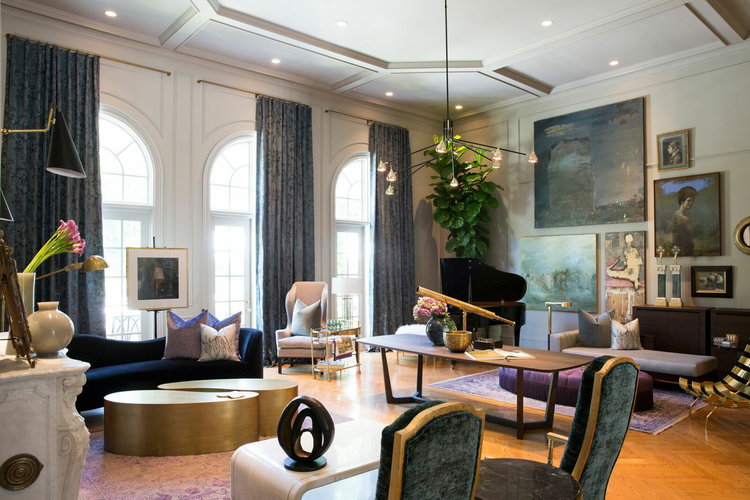 Sophisticated living area design by Black designer Michael Smith Boyd. 