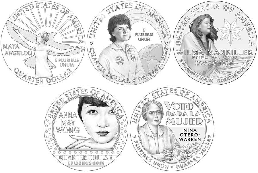 The other five designs planned for the U.S. Mint's new 