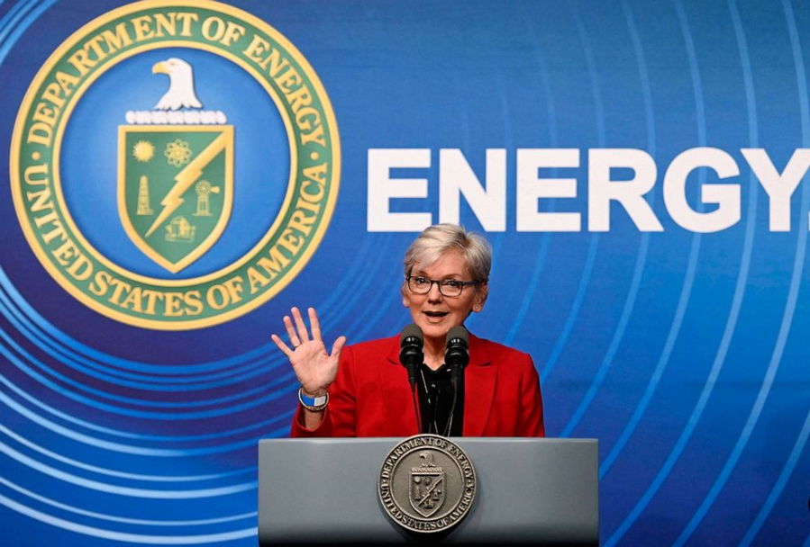 U.S. Secretary of Energy Jennifer M. Granholm speaks at a press conference regarding a major breakthrough in nuclear fusion. 