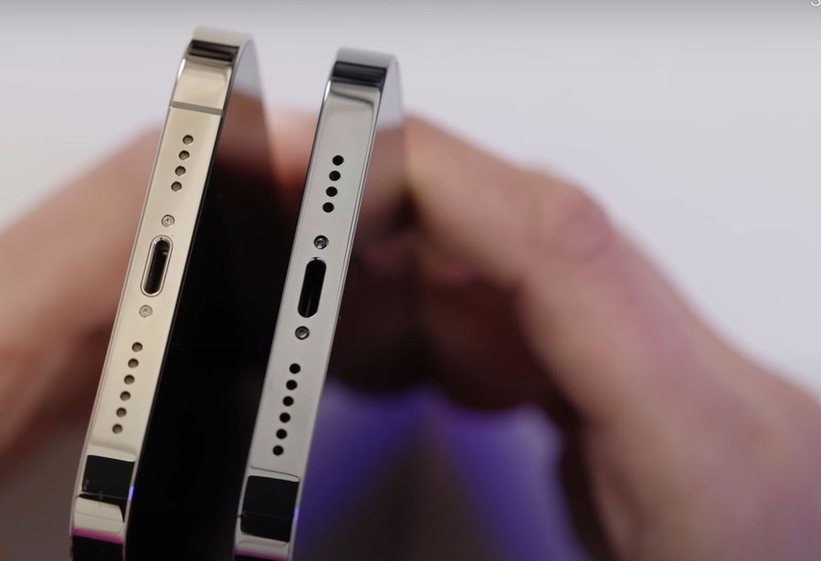 Comparing the thicknesses of the iPhone 13 and upcoming iPhone 14.