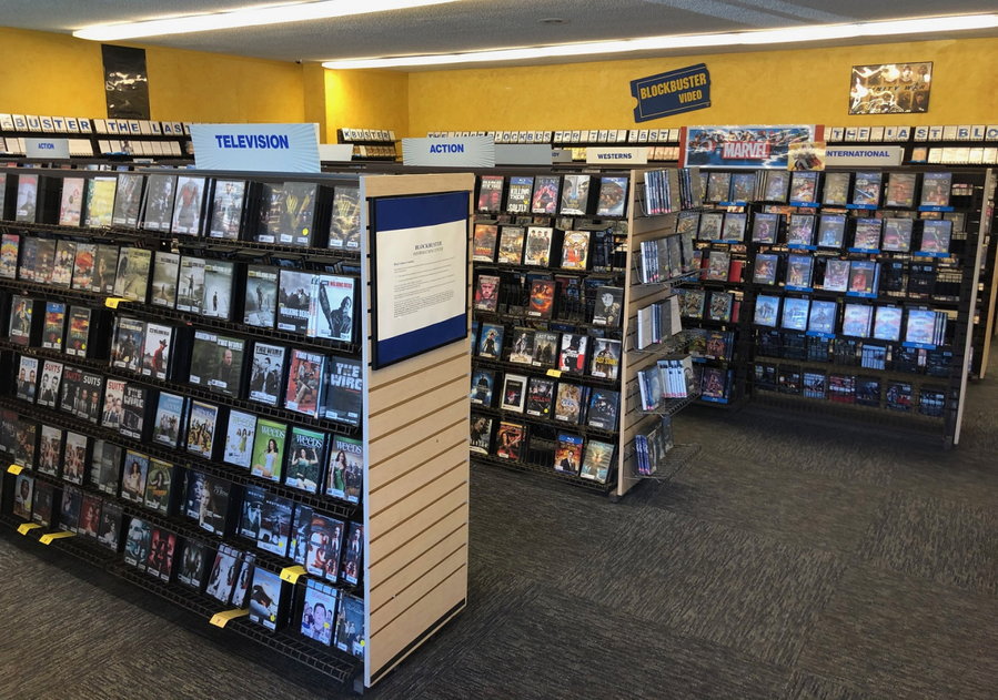 Outside of the Airbnb furniture additions, the inside of this Blockbuster Video looks almost exactly how you remember it. 