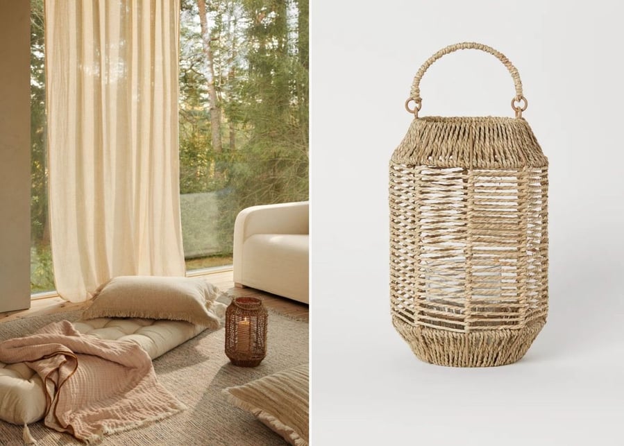 H&M's Seagrass Candle Lantern