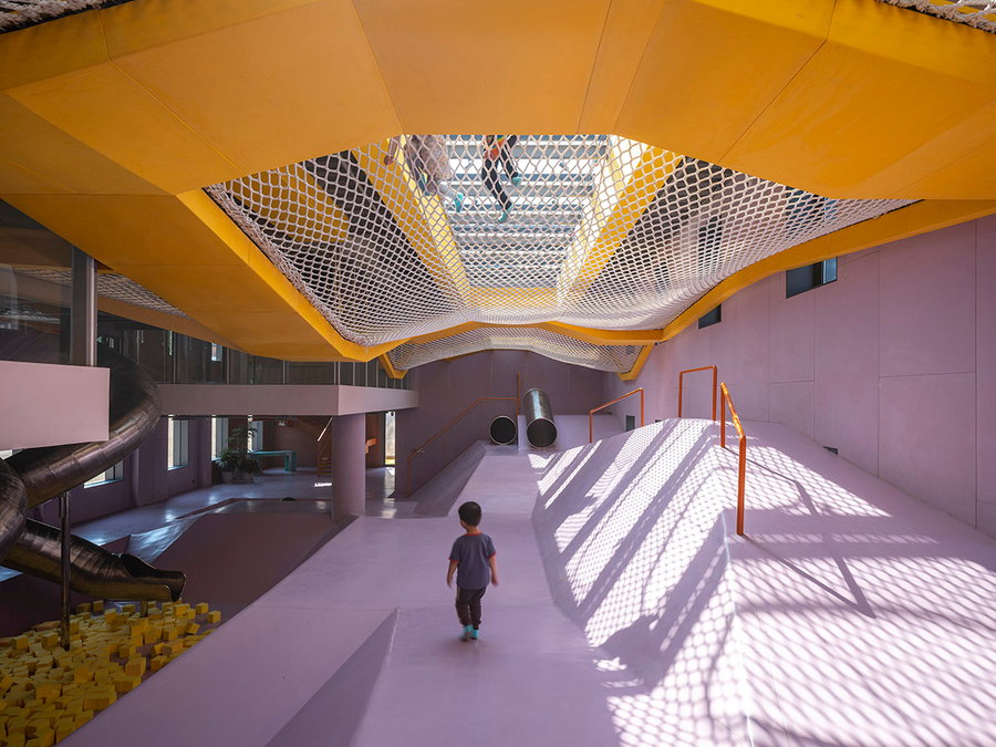 Colorful underground play area at the waa-designed Playscape Beijing.