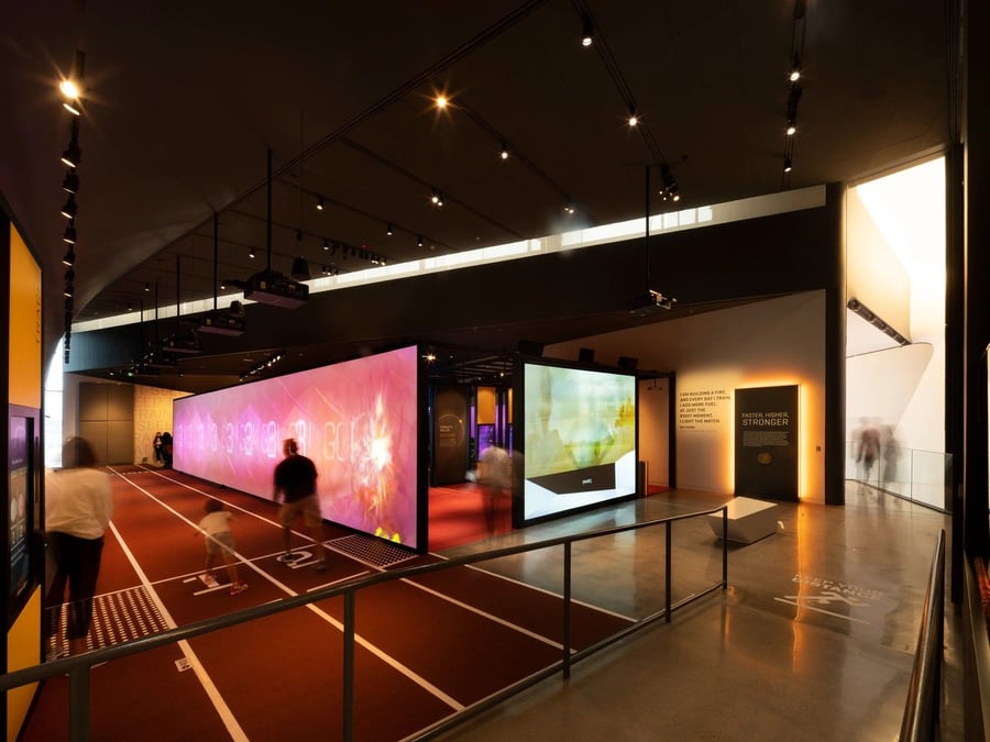 Exhibit inside the US Olympic and Paralympic Museum lets visitors compete in virtual races against their favorite athletes.
