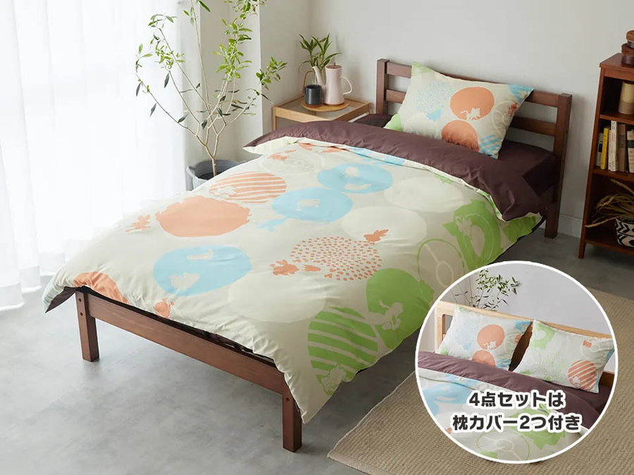 Starter Pokémon bed linens featured in the Pokémon Center and Karimoku's new themed furniture collection.