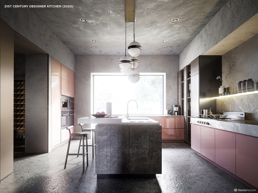 HomeAdvisor's rendering of a 21st-Century Designer Kitchen.
