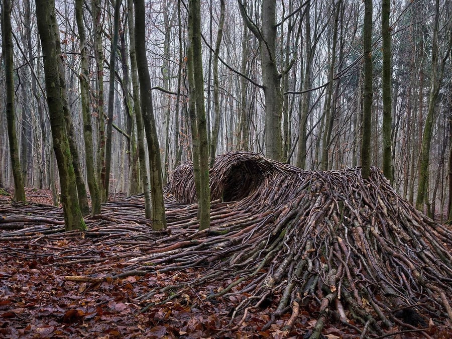 Cresting wooden waves assembled by photographer Jörg Gläscher during the COVID-19 lockdowns of 2020.