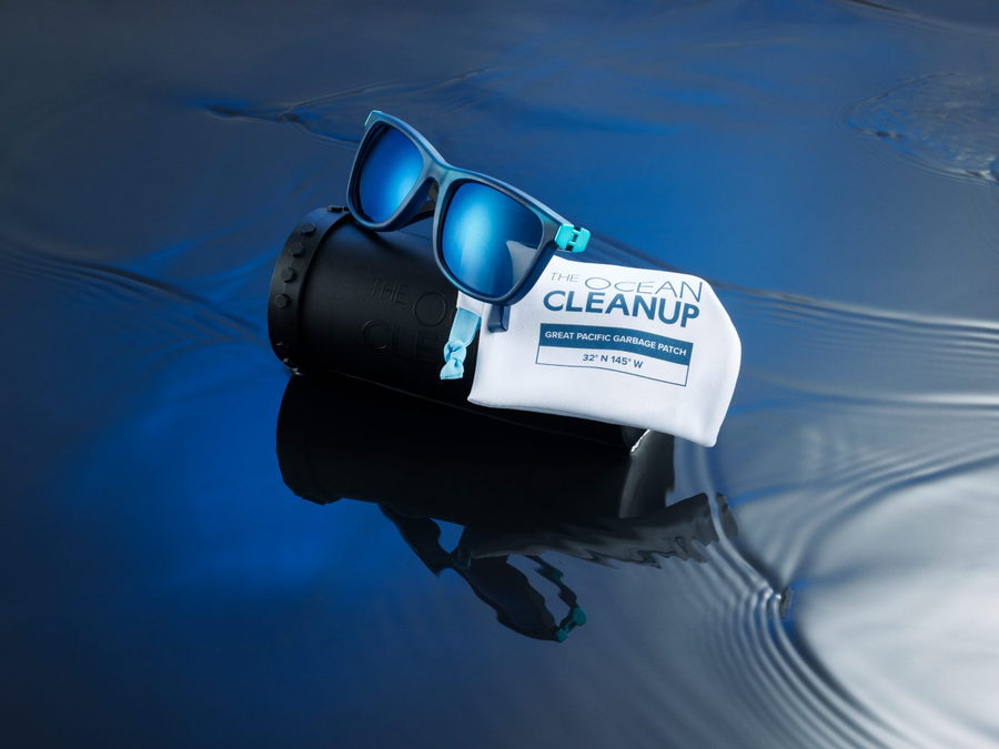 These sunglasses were made entirely using waste collected from the Ocean Cleanup's 