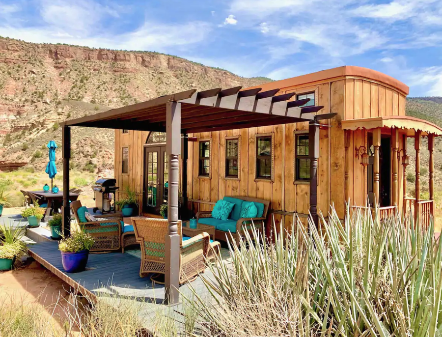 The Ark Tiny House airbnb, located in Virgin, Utah.