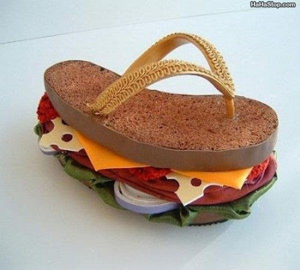 Fun sandwich-inspired flip-flops.