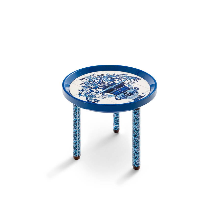 Mediterranean Blue Side Table featured in Dolce & Gabbana's 