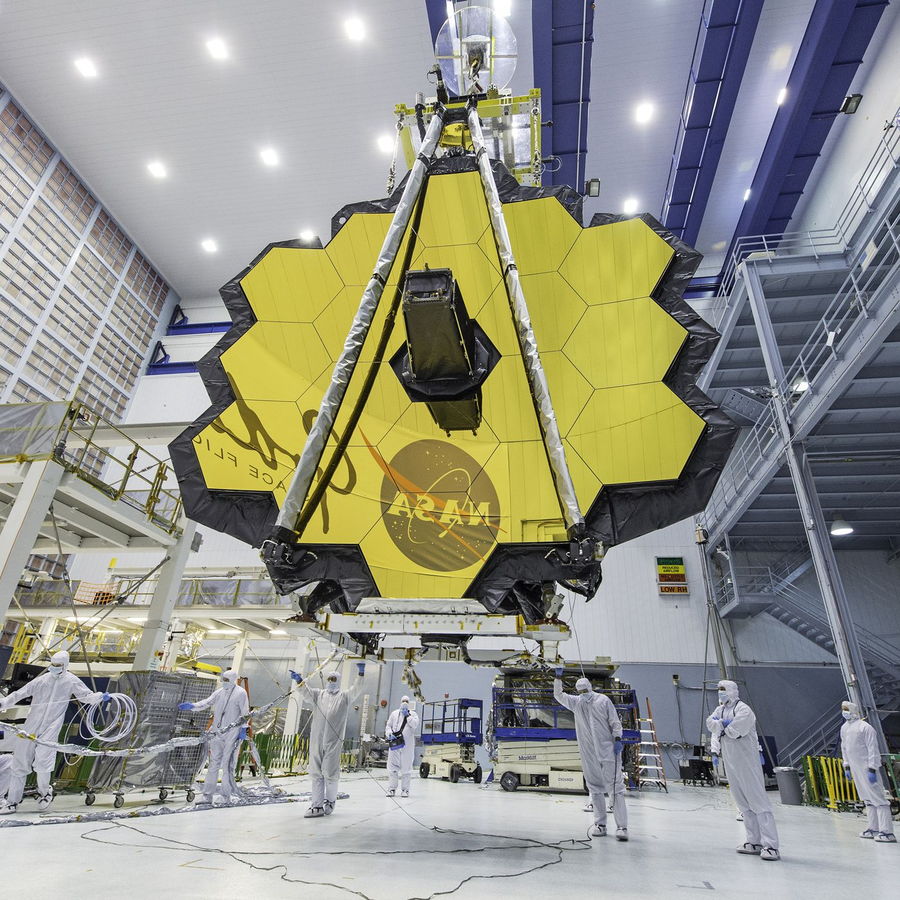 Fully assembled primary mirror for NASA's new James Webb Space Telescope.