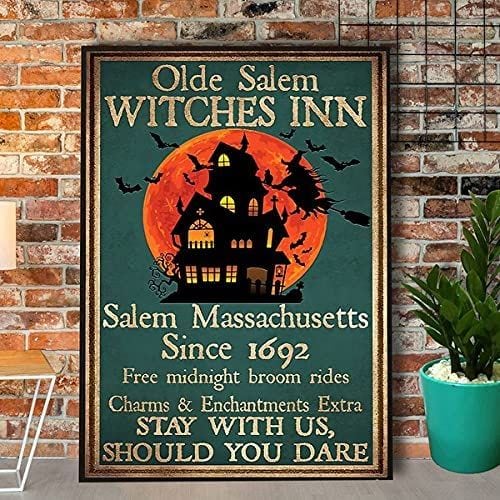 Old Salem Witches Inn Sign available on Amazon.