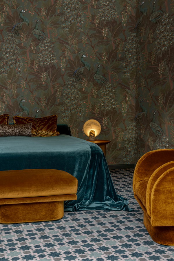 Rich fabrics and wall coverings from Catherine Martin's Elvis-inspired 