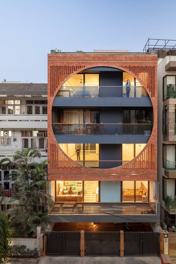 Louis Khan-inspired apartment building in New Delhi, designed by Amit Khanna Design Associates (AKDA).