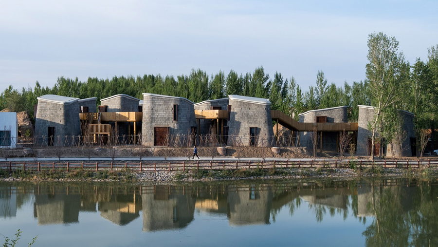 Pristine view of China's new Grotto Retreat Xyaotou from the water.