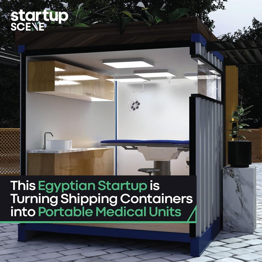 Qubix' portable medical clinics are made from used shipping containers. 