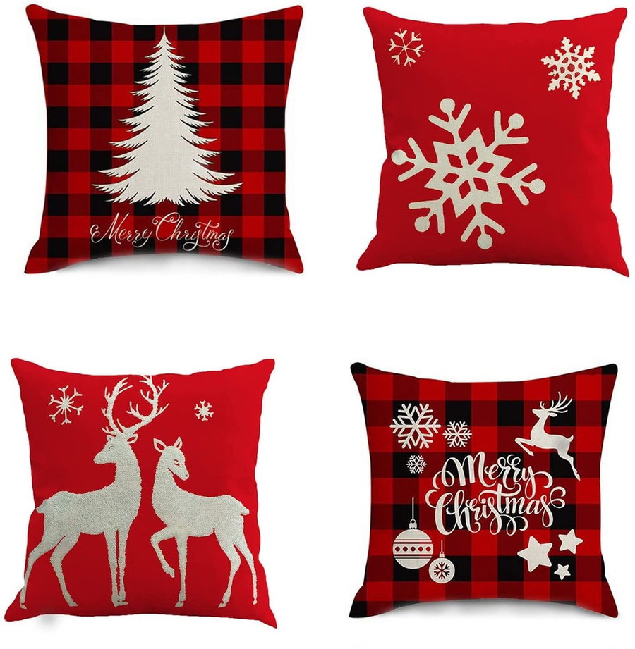 Christmas throw pillow set currently on sale at Amazon.