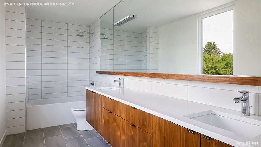 A stylish, simple midcentury modern bathroom from Angie's List. 