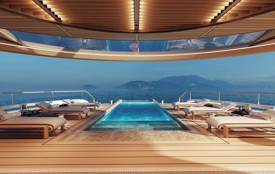 The Aqua's rear deck features a stunning infinity pool that overlooks the ocean.