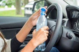 drinking water while driving