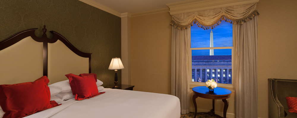 Guest room on Pennsylvania Avenue side of the hotel