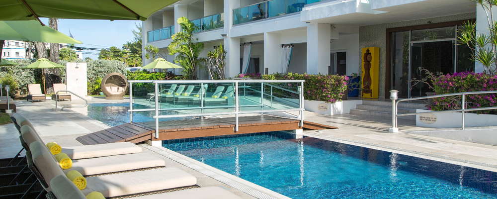 Pool deck and balconies
