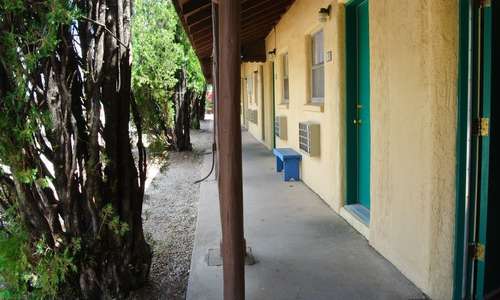 Walk way in front of rooms Walk way in front of rooms