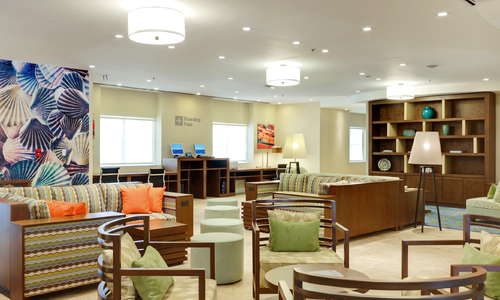 Our hotel lobby boasts high tech functionality to keep you connected on your next  business trip or vacation with our complimentary Wi-Fi throughout the hotel, Boarding Pass Kiosk, LCD TVs, and our GoBoard.