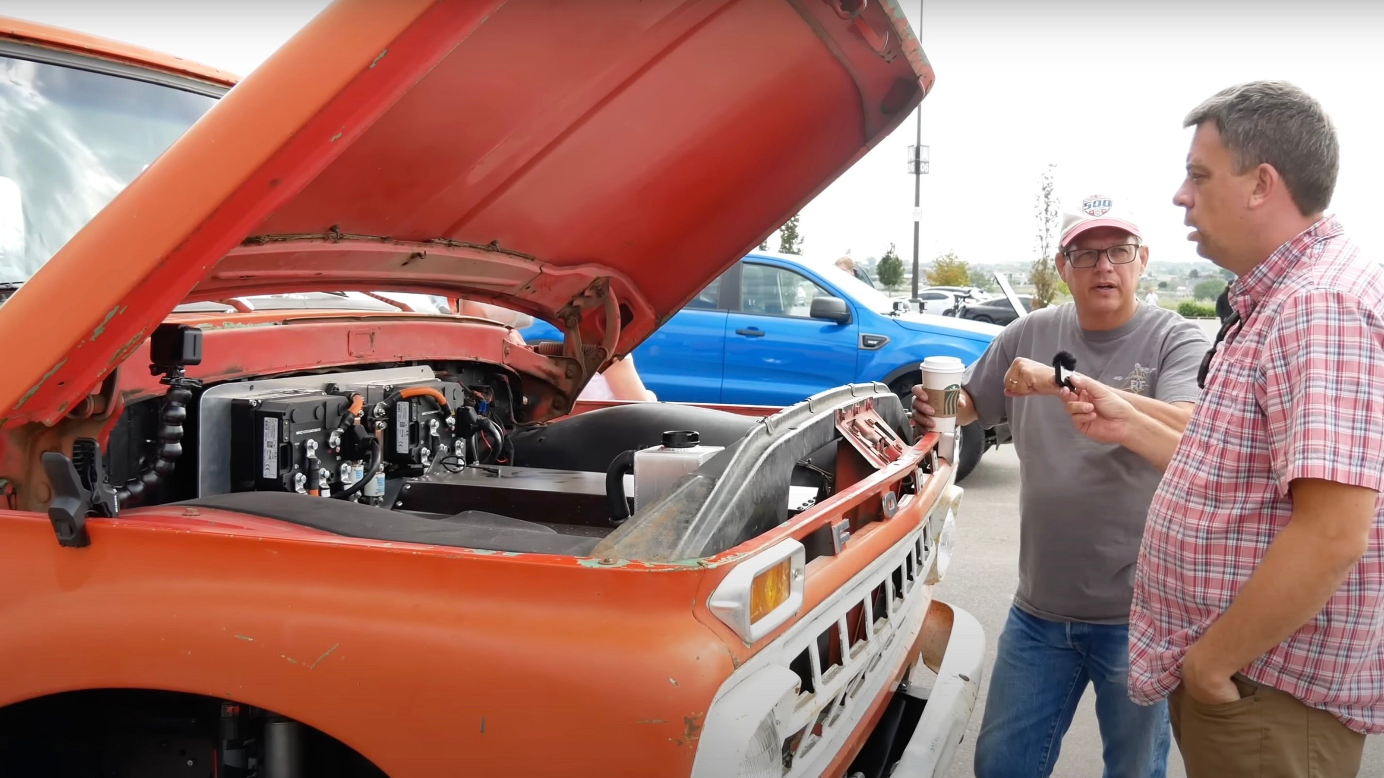 TeslaSwapped 1966 Ford F100 Conjures Up Controversy at Car Show