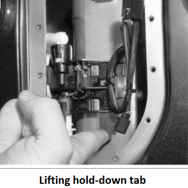 Wiring hold down tab