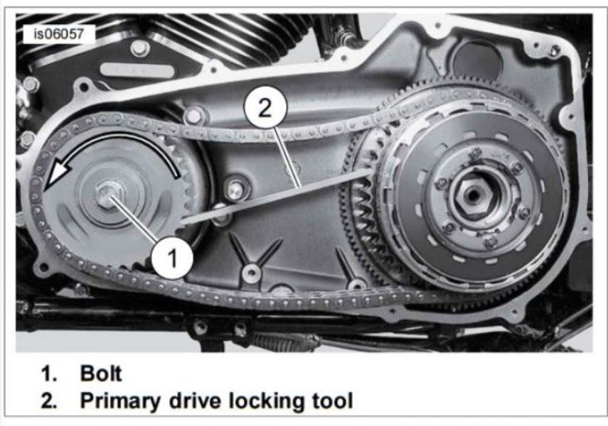Lock primary in order to hold gear while you loosen the nut