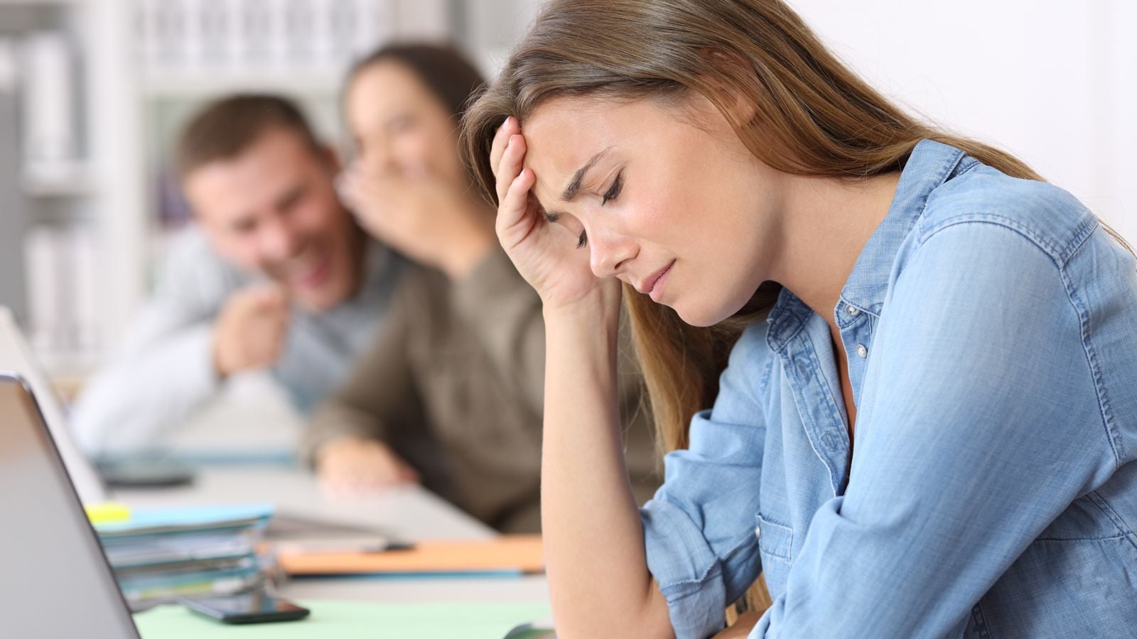 woman stressed out at work