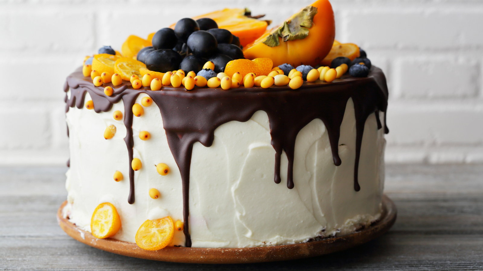 birthday cake with fruit on top