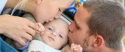 happy family with baby