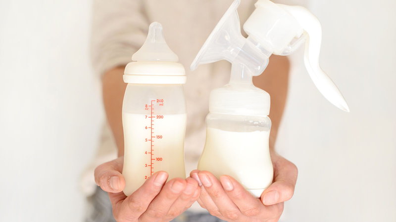 breast milk in a bottle