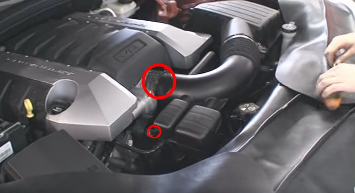 Intake clamp and EGR hose locations