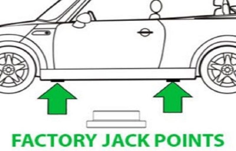 Always use the factory jacking points to lift your car safely