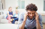 Man in a stressful situation struggles with addiction.