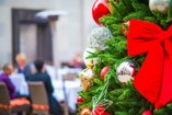 focus shot of Christmas tree at an event