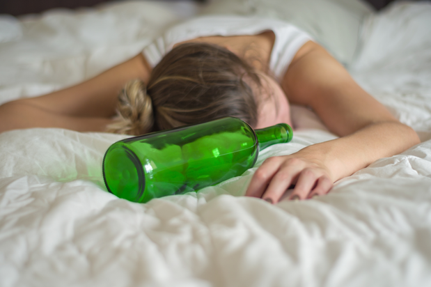 woman passed out from drinking
