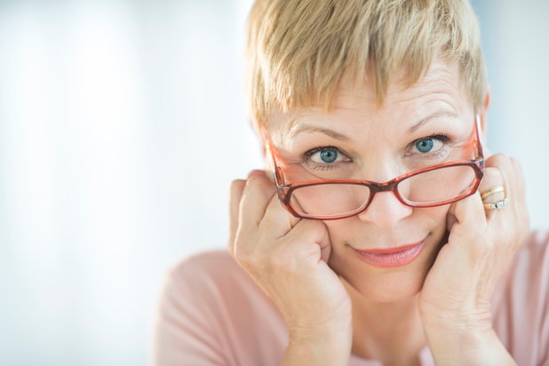 older woman with glasses