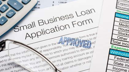 Paperwork for an approved business loan.