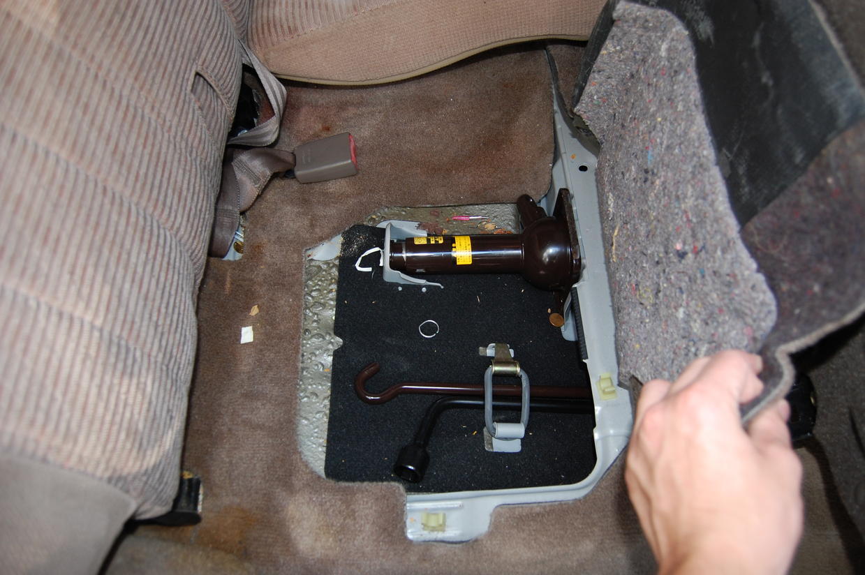 4Runner, extended cab and crew cab trucks have a kit under the rear seat.