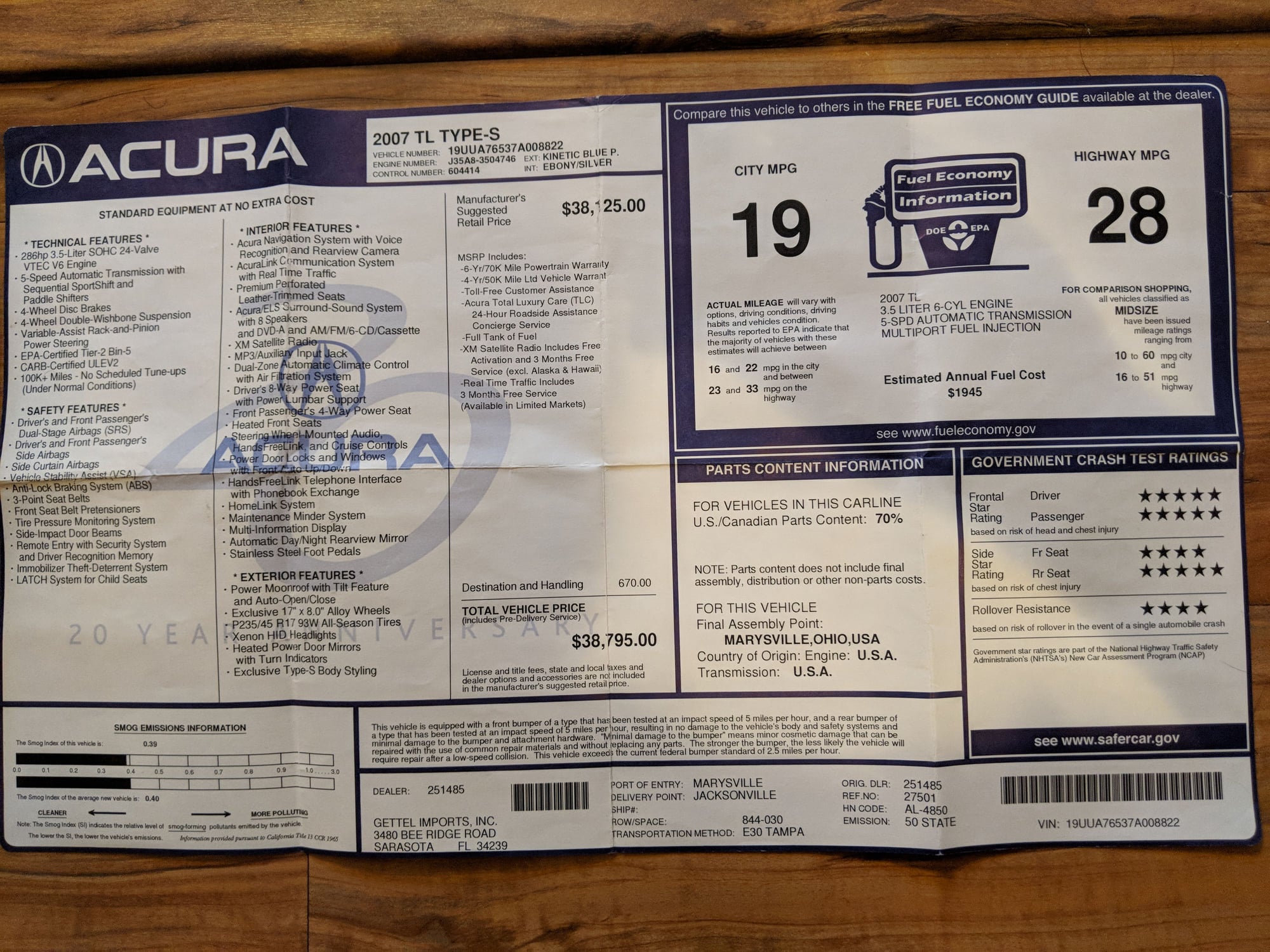2007 Acura TL - SOLD: 07 Acura TL Type S - Kinetic Blue Pearl - Used - VIN 19UUA76537A008822 - 130,100 Miles - 6 cyl - 2WD - Automatic - Sedan - Blue - San Diego, CA 92128, United States