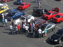 Small crowd around the RSX at Fall IA meet 2010.