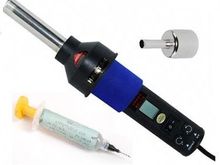 Hot Air Gun with a fine tip and Solder Paste in a syringe