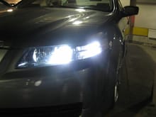 Kaixen 6000k HIDs and V-LEDS Switchback Turn Signals behind Type S Diffusers